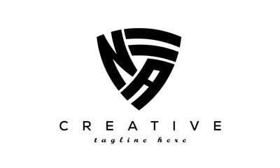 Shield letters NA creative logo