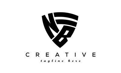 Shield letters NB creative logo