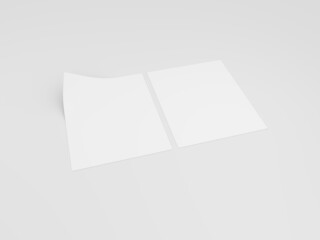 Letterhead pad, Flyer, Leaflet mockup Presentation. Elegant stationery mockup in 3D rendered illustration in white background. 