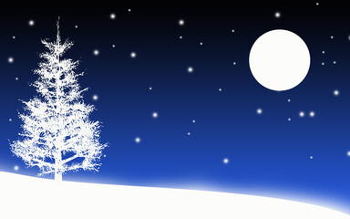 Obraz na płótnie Canvas christmas background with snowflakes and tree