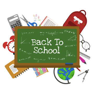 Back To School Blackboard Study Education Concept Vector Background