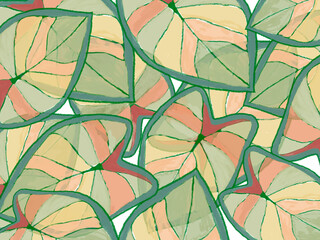 colorful   tropical leaves spring nature background design illustration