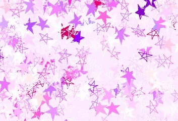 Obraz na płótnie Canvas Light Pink, Yellow vector template with sky stars.