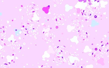 Light Pink, Blue vector pattern with random forms.