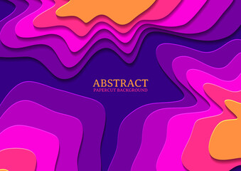 abstract papercut design background with overlap layer