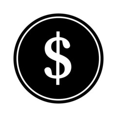 black dollar coin icon