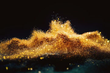 Glitter Bombs grunge, gold glitter defocused abstract Twinkly Lights Background. - 459810175