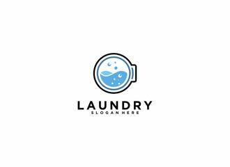 logo for laundry service on white background