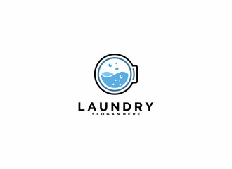 Fototapeta premium logo for laundry service on white background