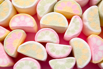 Tasty marshmallows as background, closeup