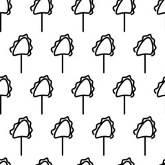 Obraz premium Black and white seamless pattern with tree icon. Vector trees symbol sign. Plants, landscape design for print, card, postcard, fabric, textile. Business idea concept