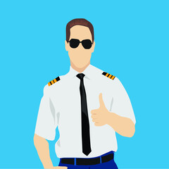 simple vector design of an airplane pilot