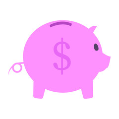 piggy bank flat vector