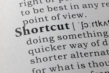 definition of shortcut - obrazy, fototapety, plakaty