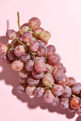 Ripe grapes on color background