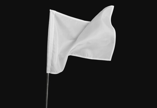 White flag on dark background