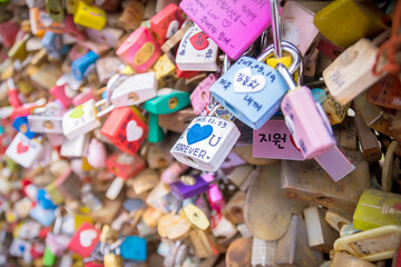 Love locks at Namsan Park