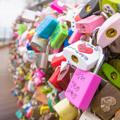 Fototapeta na wymiar Love locks at Namsan Park
