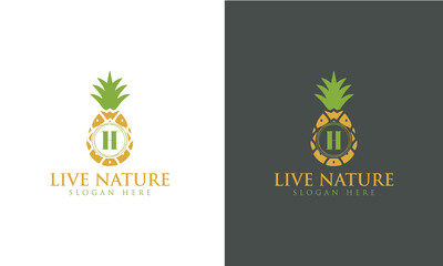 Pineapple Icon minimalist letter H logo design vector.
