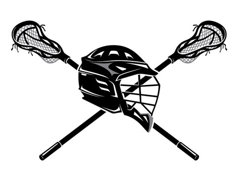 Lacrosse Stick and Black Helmet, Sports Equipment