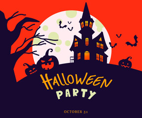 Haunted Halloween Background Design