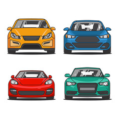Cars front view vector