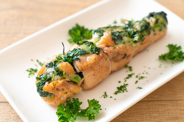 Chicken breasts stuffed with spinach and cheese