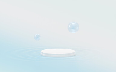 Gradient water and stage, 3d rendering.