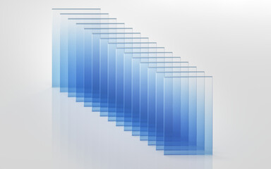 Gradient glass with white background, 3d rendering.