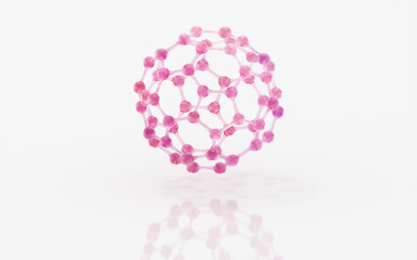 Gradient molecules with white background, 3d rendering.