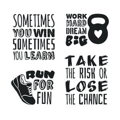 Text templates for design, Sport Motivation Quote, Positive typography for poster, t-shirt or card