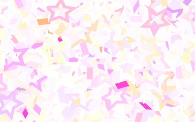 Light Pink, Yellow vector pattern with christmas stars.