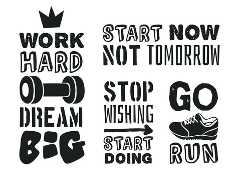 Text templates for design, Sport Motivation Quote, Positive typography for poster, t-shirt or card