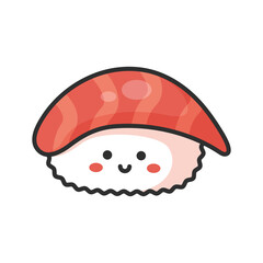 Cartoon japanese food with cute faces.