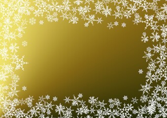 雪の結晶の金色背景フレーム
