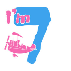 I'm seven Boy Birthday Party, Little Airplane, 7th birthday