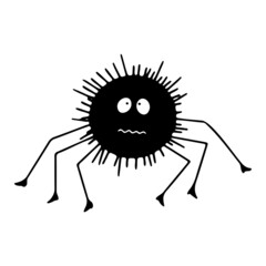Funny spider icon doodle cartoon