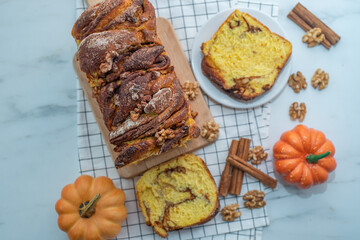 sweet home made pumpkin cinnamon babka