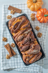sweet home made pumpkin cinnamon babka