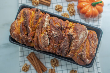 sweet home made pumpkin cinnamon babka