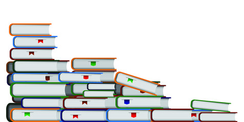 Books stacked vector illustration on white background.