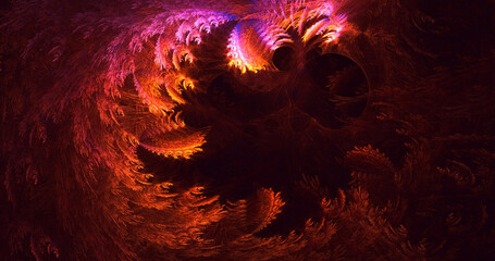 3D rendering abstract colorful fractal light background