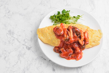 キノコソースオムレツ