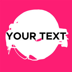 Vector Round Shape on Pink. White Circle Stamp. Icon, Logo, Banner Design..