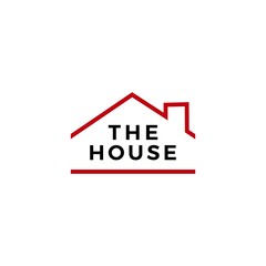 house home real estate mortgage roof chimney logo vector icon illustration