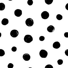 Polka dot seamless pattern. Hand drawn background. Trendy texture for print, textile, packaging.