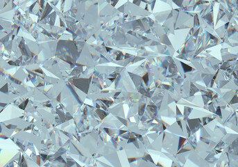 Beautiful 3D Rendered Shiny Diamond in Brilliant Cut on White Background, Crystal Background