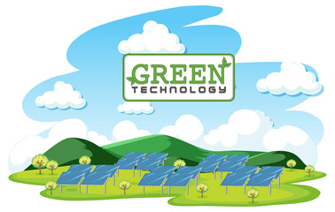 Green energy generated by solar panel