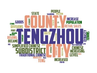Fototapeta premium tengzhou wordcloud concept, wordart, background,lake,sea,landscape