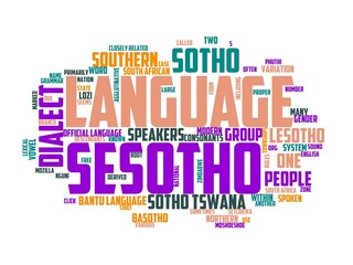 sotho wordcloud concept, wordart,